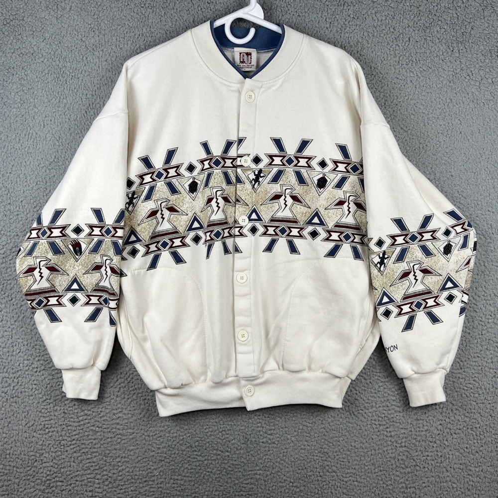 Vintage Art Unlimited Grand‎ Canyon Southwestern cardigan Sweatshirt Mens L USA